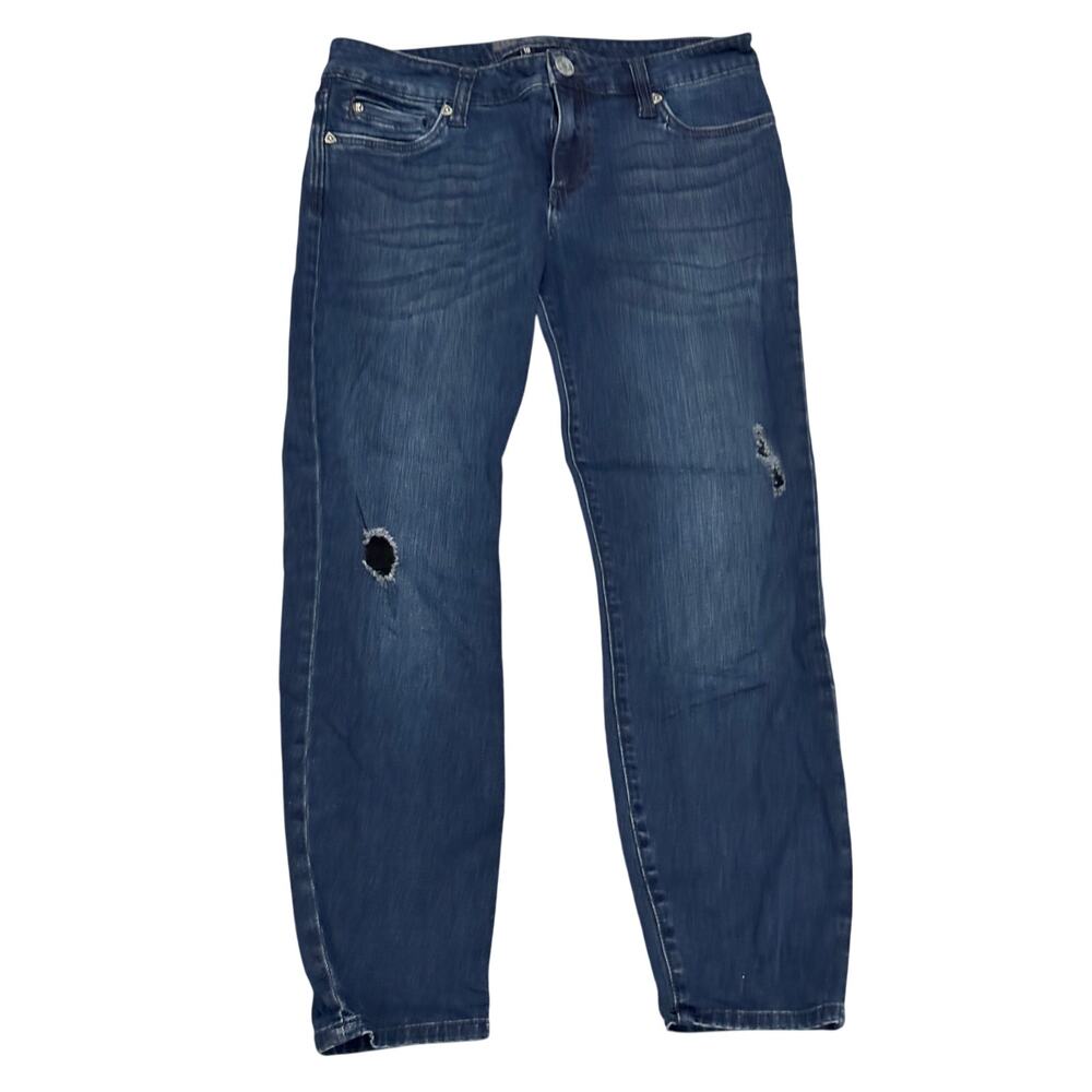 Kut jeans 10 Deep blue denim slightly destroyed look stretchy stretch euc